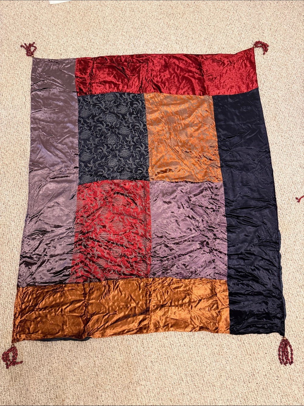 Pier 1 Velvet Colorblock Throw
